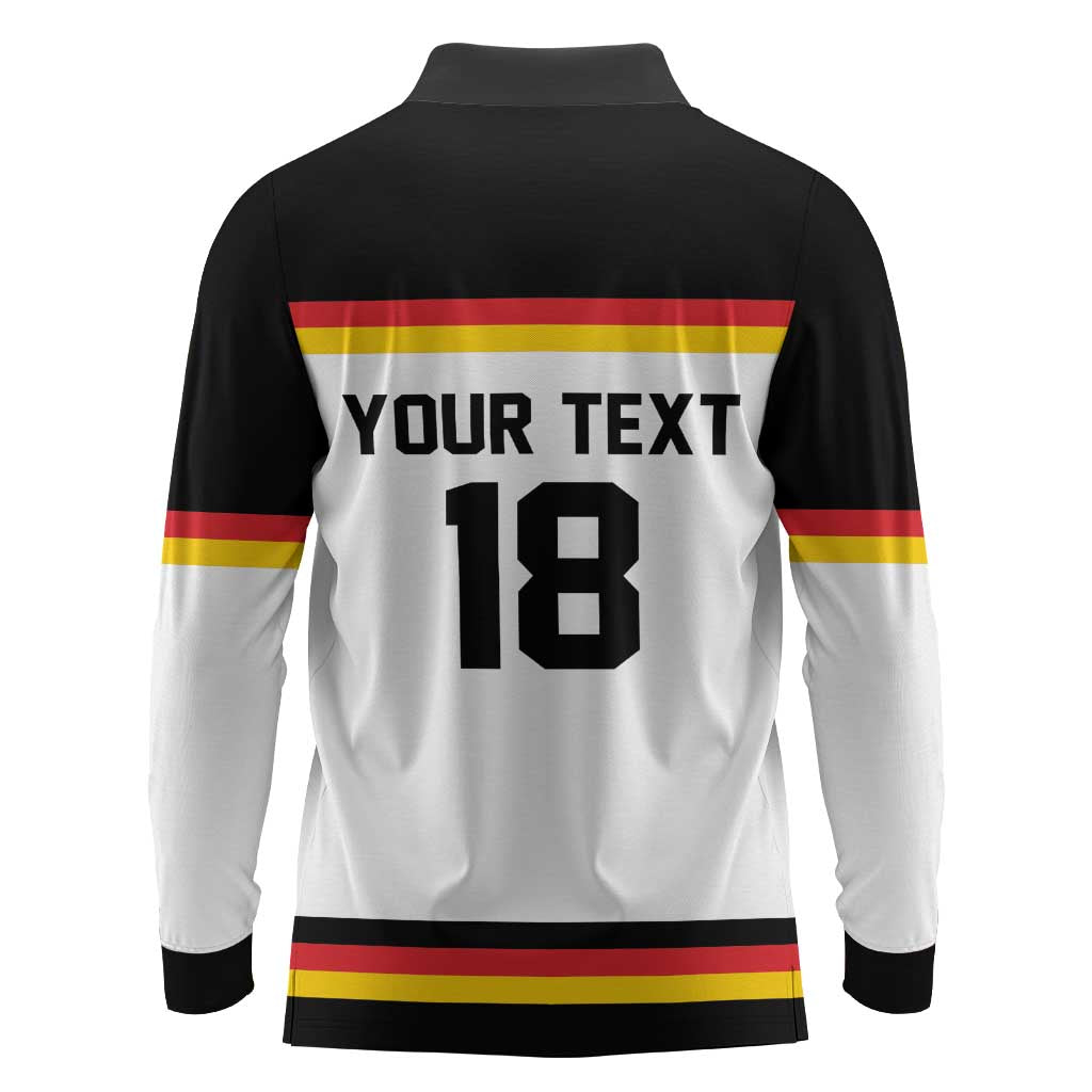 Germany Hockey Custom Long Sleeve Polo Shirt German Eagle Hockey Pride