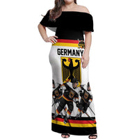 Germany Hockey Custom Off Shoulder Maxi Dress German Eagle Hockey Pride