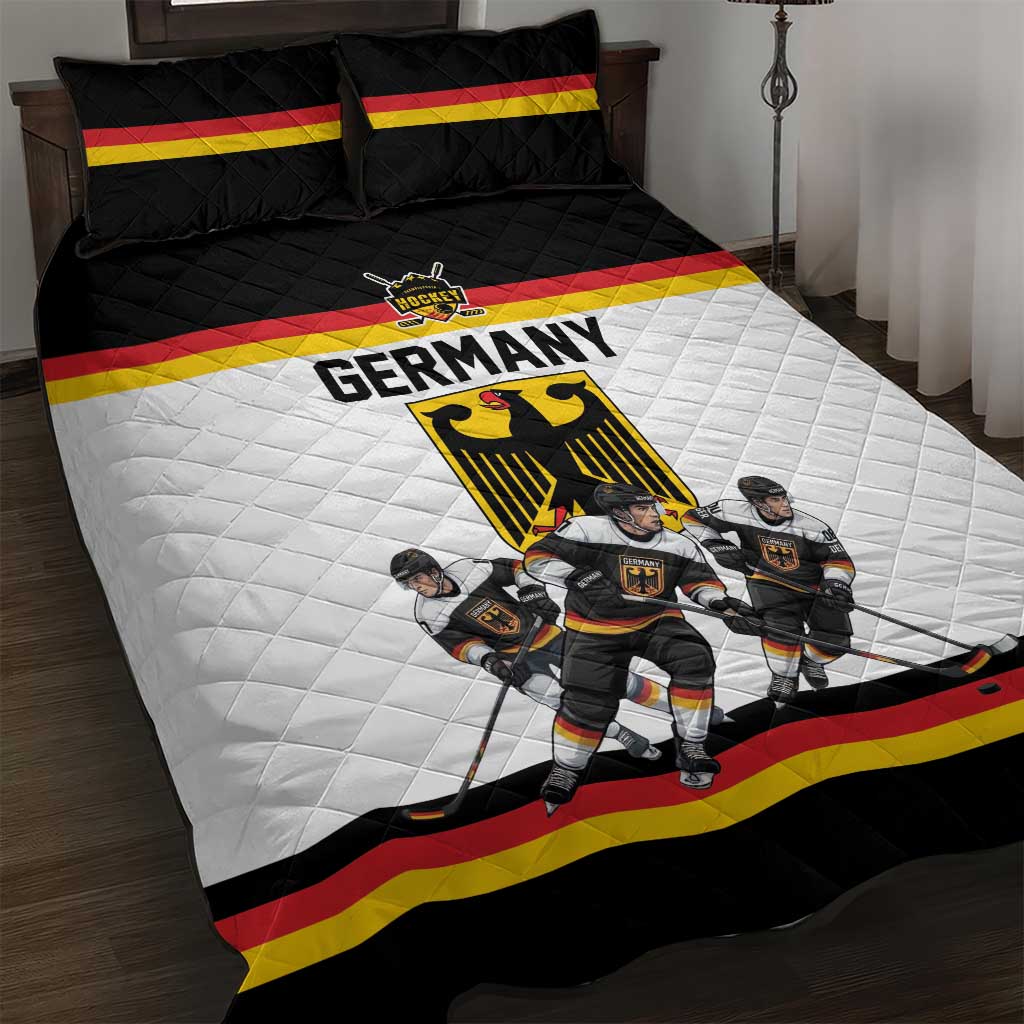 Germany Hockey Quilt Bed Set German Eagle Hockey Pride