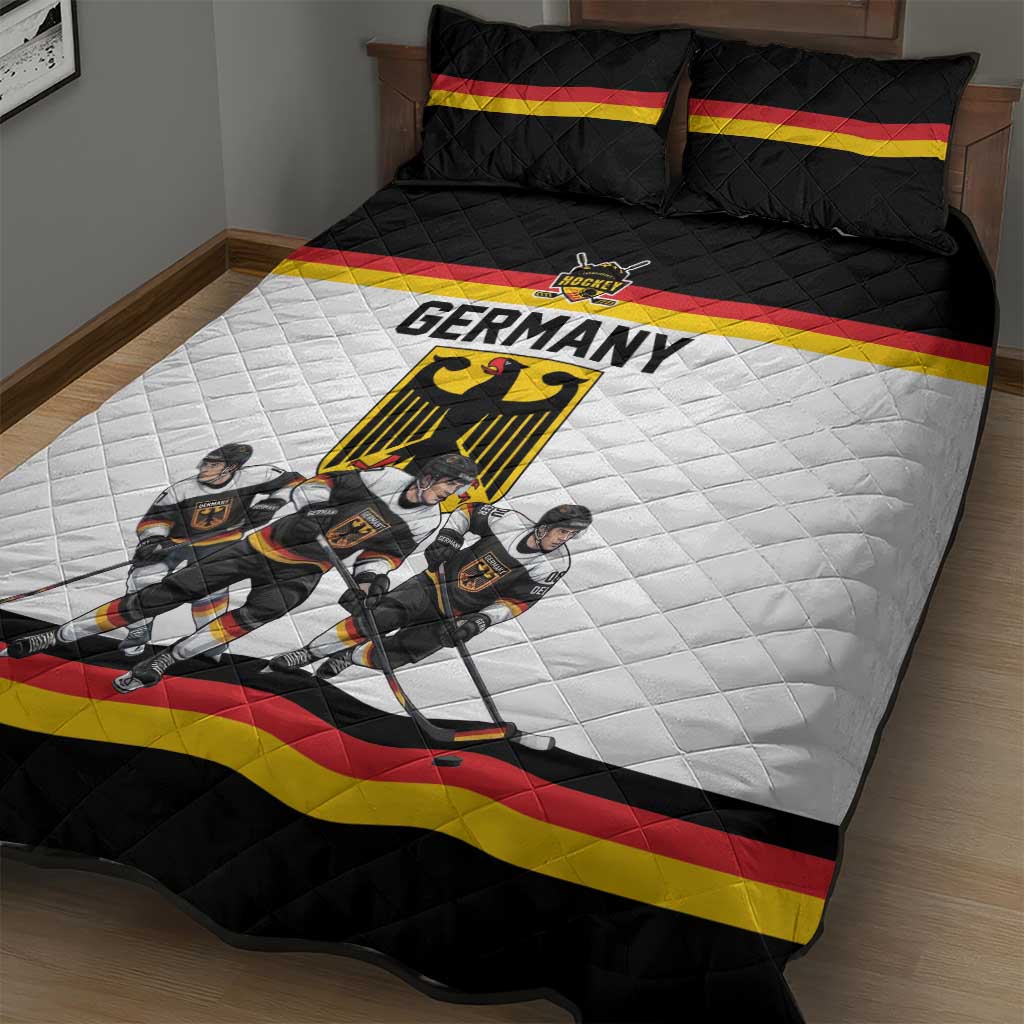 Germany Hockey Quilt Bed Set German Eagle Hockey Pride