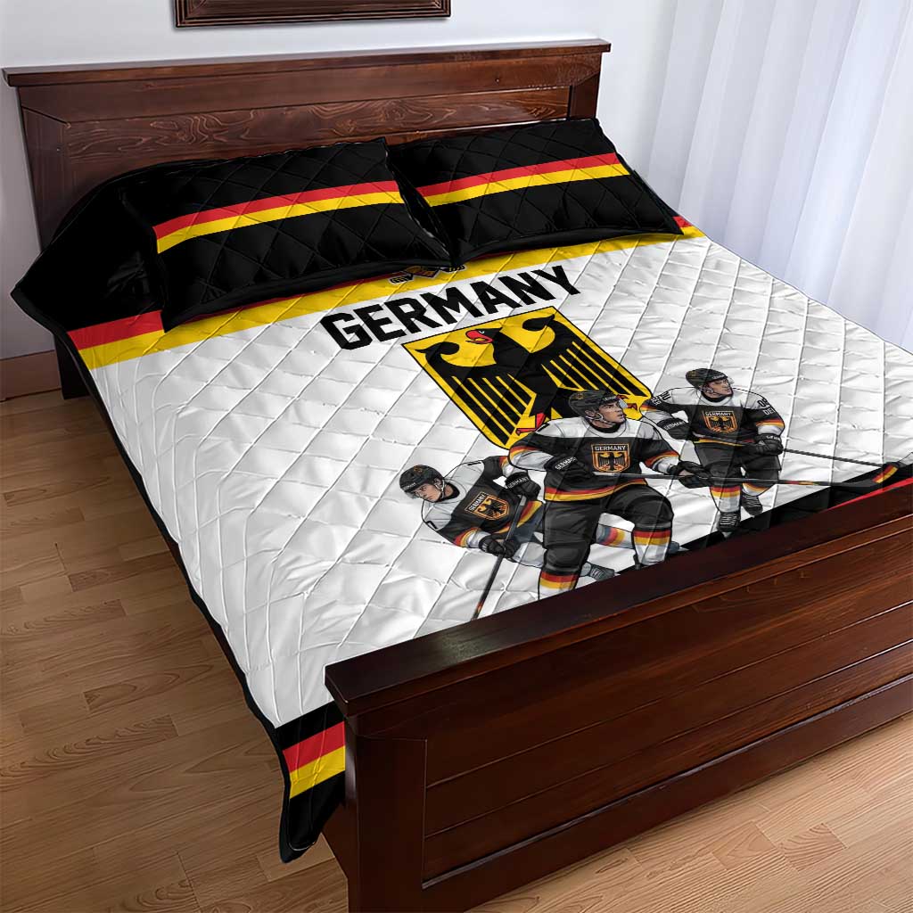 Germany Hockey Quilt Bed Set German Eagle Hockey Pride