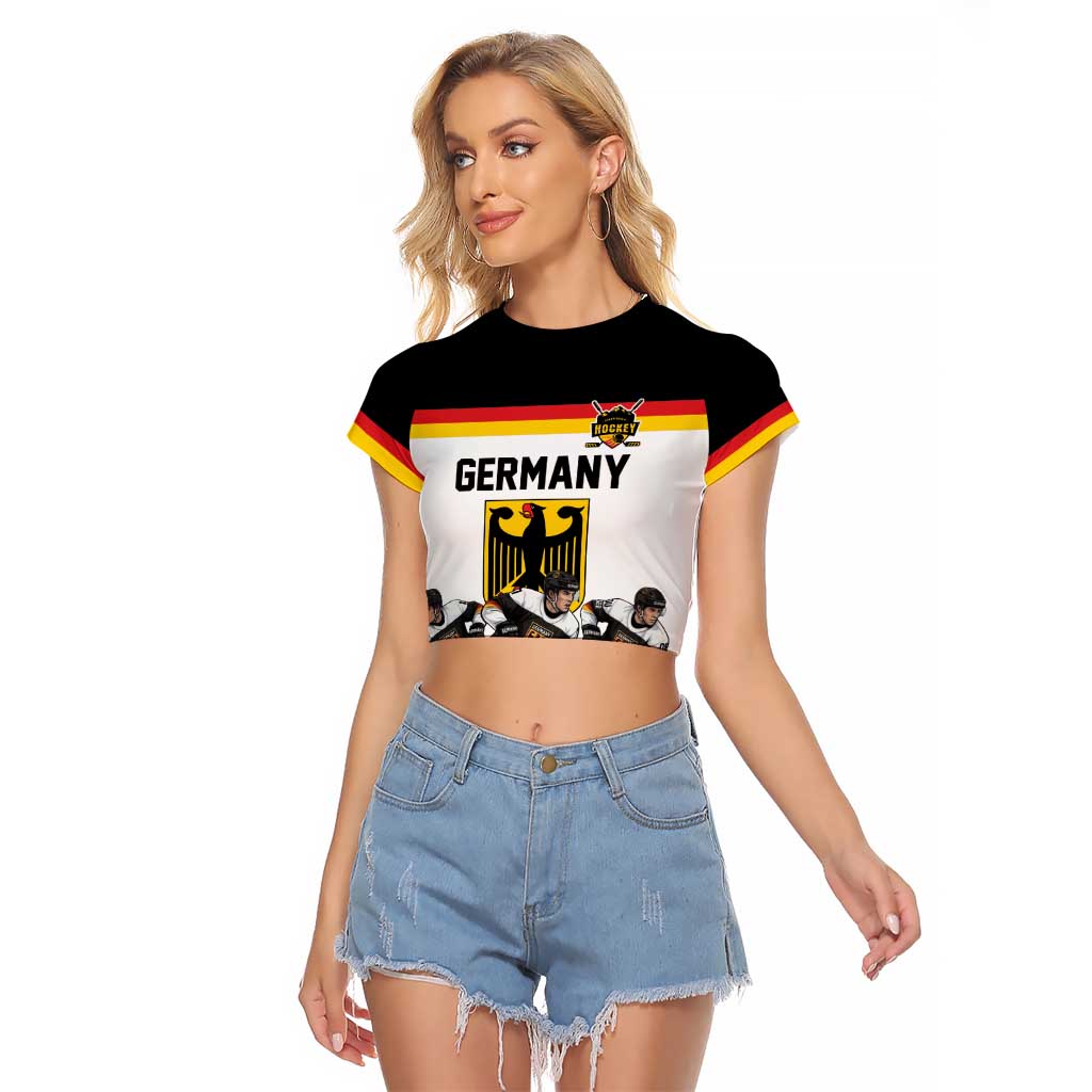 Germany Hockey Custom Raglan Cropped T Shirt German Eagle Hockey Pride