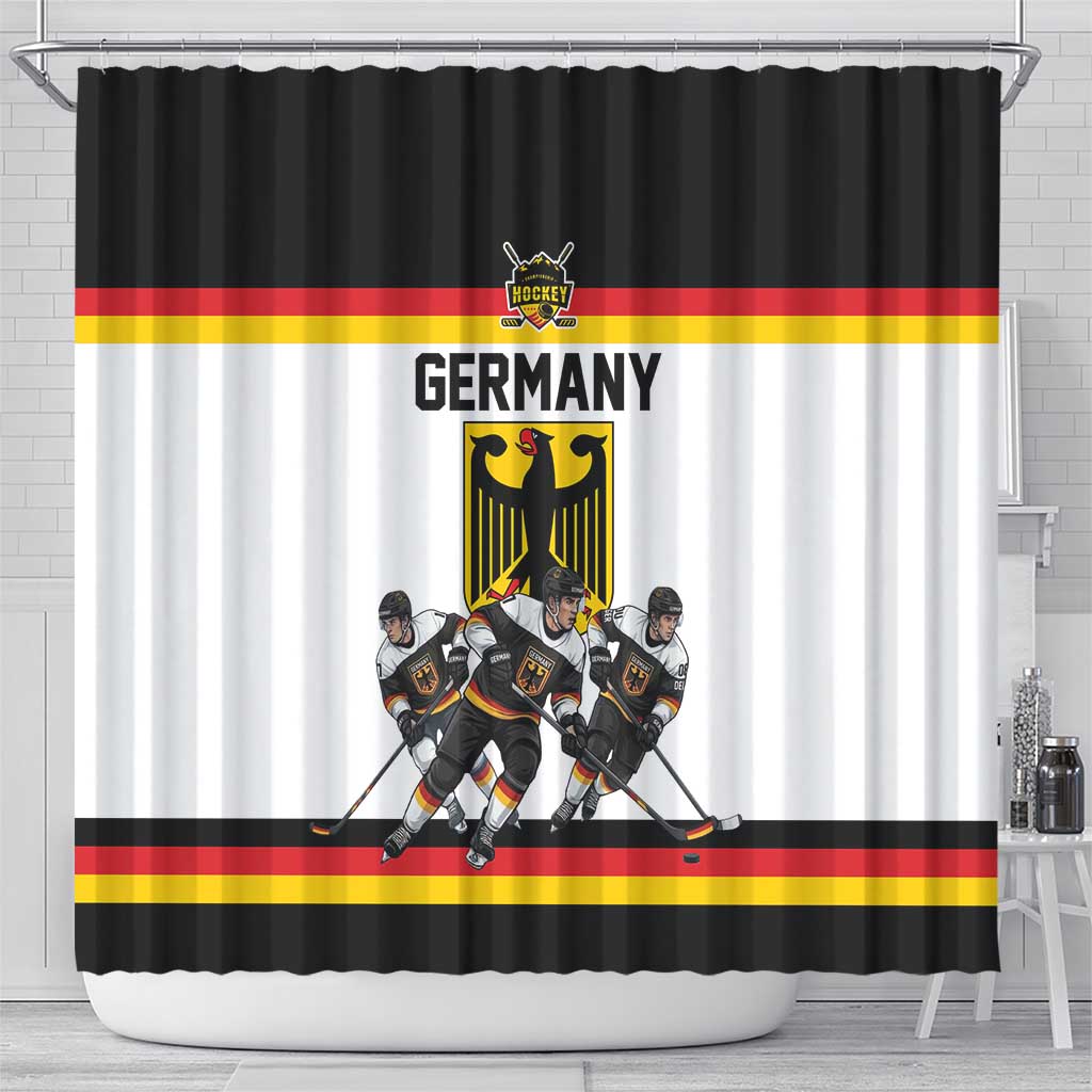 Germany Hockey Shower Curtain German Eagle Hockey Pride