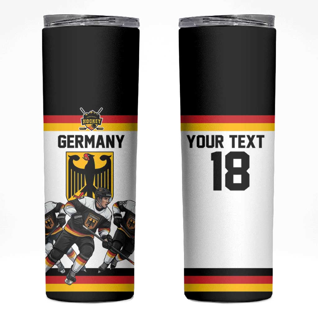 Germany Hockey Custom Skinny Tumbler German Eagle Hockey Pride