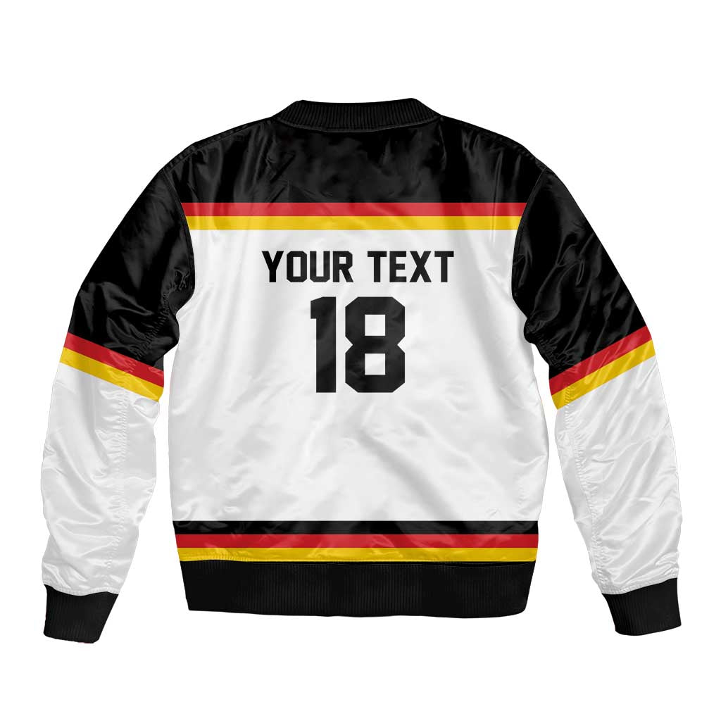 Germany Hockey Custom Sleeve Zip Bomber Jacket German Eagle Hockey Pride