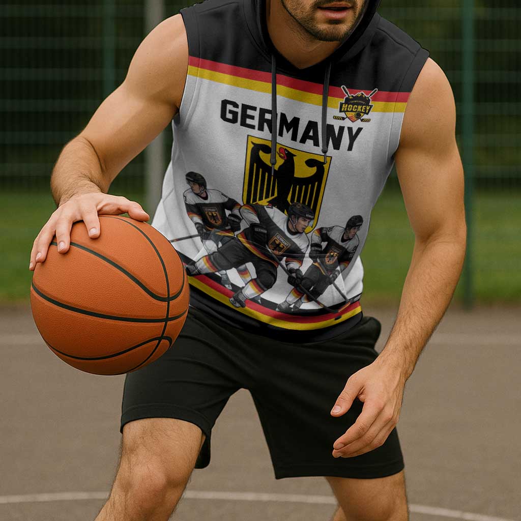 Germany Hockey Custom Sleeveless Hoodie German Eagle Hockey Pride
