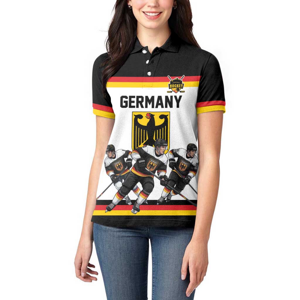 Germany Hockey Custom Women Polo Shirt German Eagle Hockey Pride