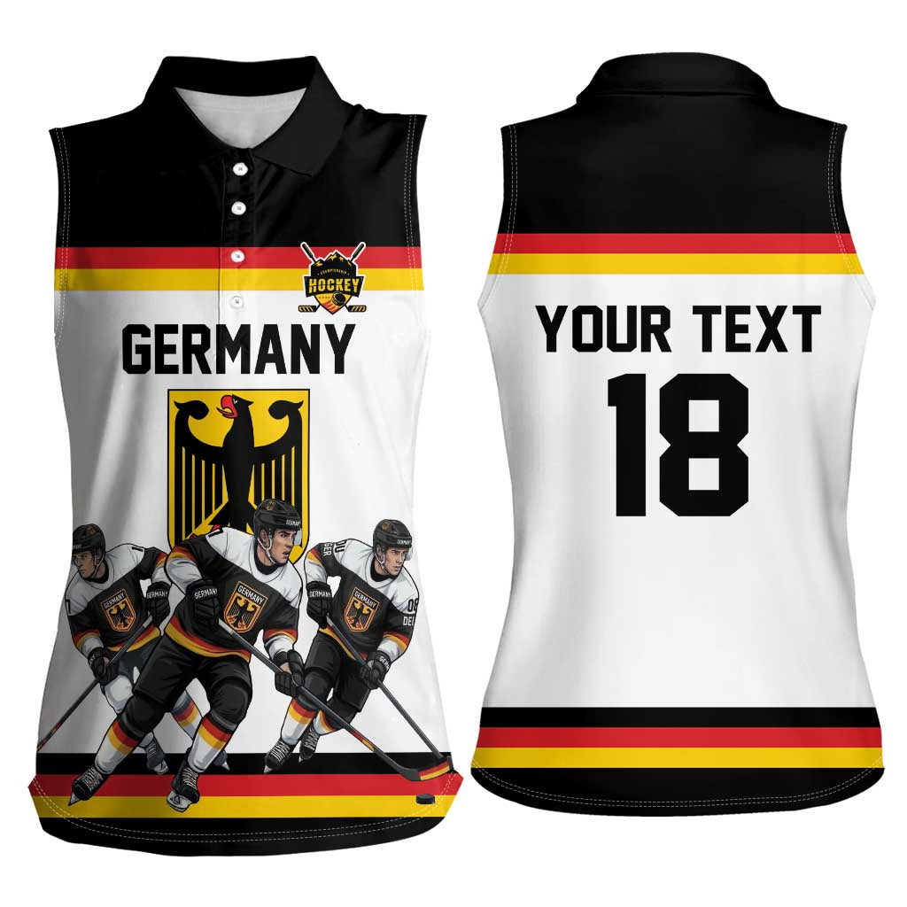 Germany Hockey Custom Women Sleeveless Polo Shirt German Eagle Hockey Pride