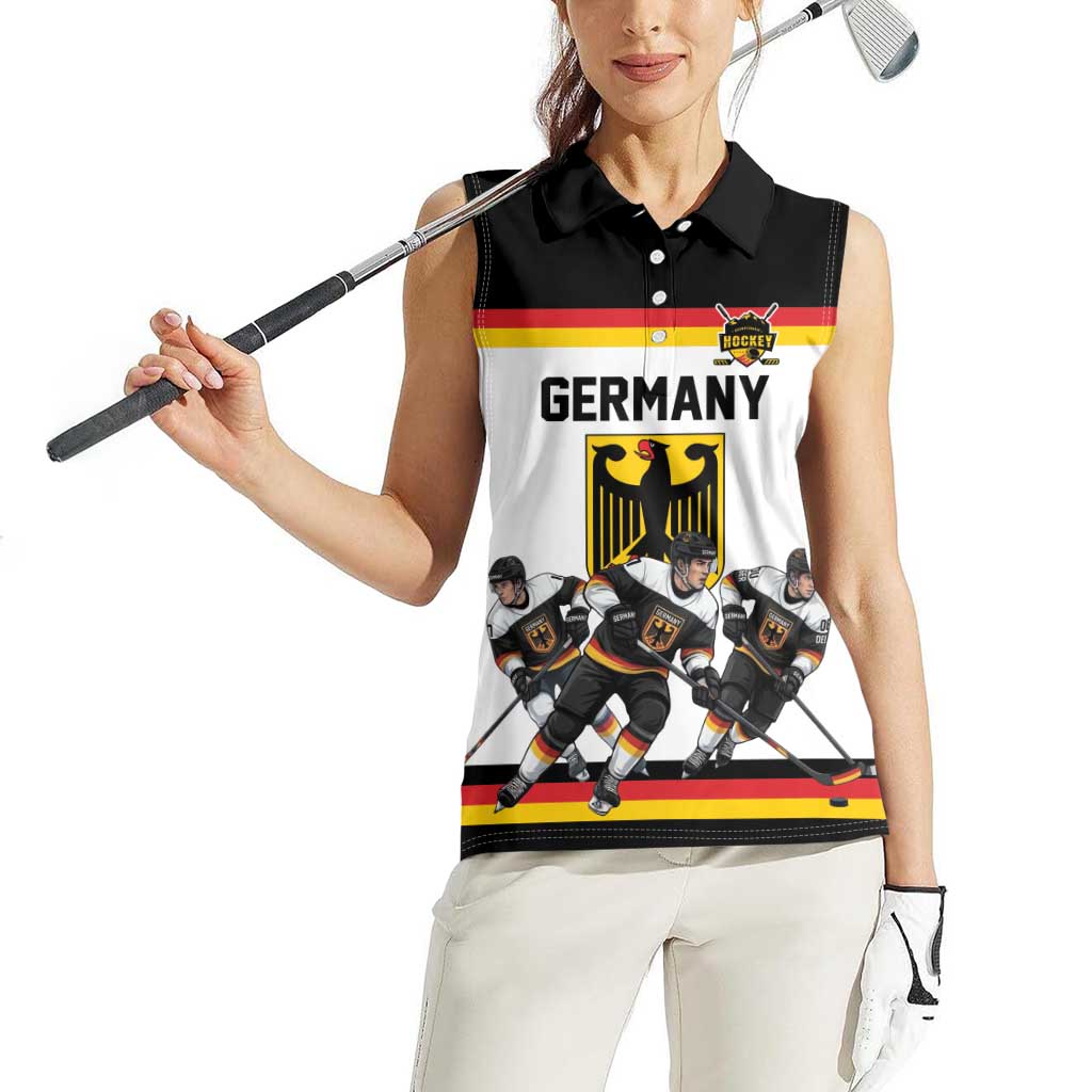 Germany Hockey Custom Women Sleeveless Polo Shirt German Eagle Hockey Pride