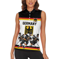 Germany Hockey Custom Women Sleeveless Polo Shirt German Eagle Hockey Pride