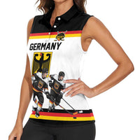 Germany Hockey Custom Women Sleeveless Polo Shirt German Eagle Hockey Pride