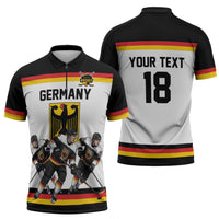 Germany Hockey Custom Zipper Polo Shirt German Eagle Hockey Pride