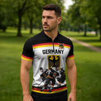 Germany Hockey Custom Zipper Polo Shirt German Eagle Hockey Pride