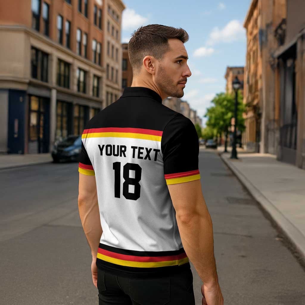 Germany Hockey Custom Zipper Polo Shirt German Eagle Hockey Pride