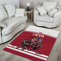 Latvia Hockey Pride Area Rug Baltic Ice Warriors
