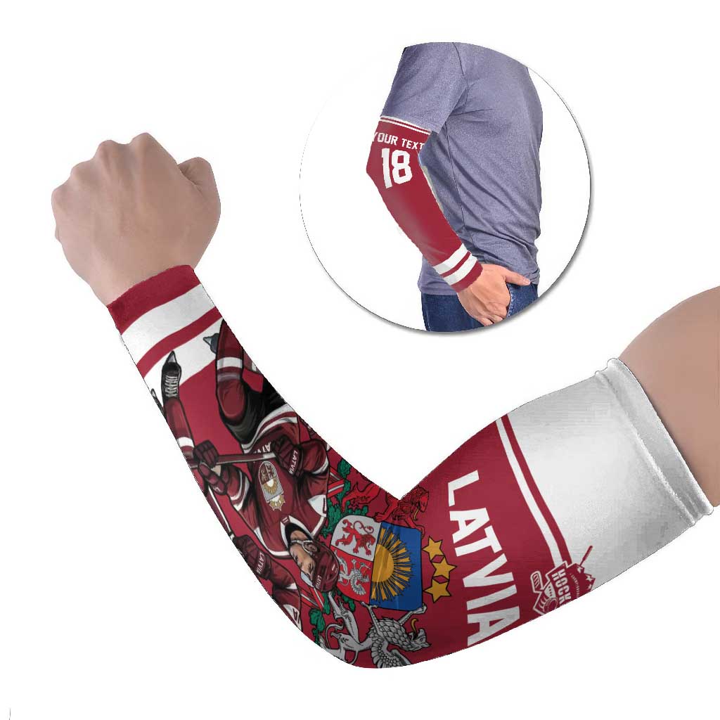 Latvia Hockey Pride Custom Arm Sleeves Baltic Ice Warriors