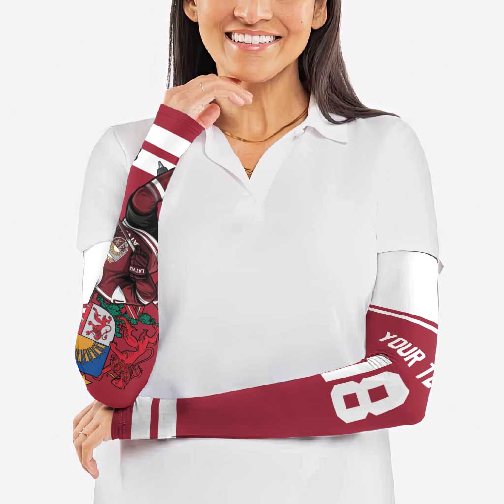 Latvia Hockey Pride Custom Arm Sleeves Baltic Ice Warriors