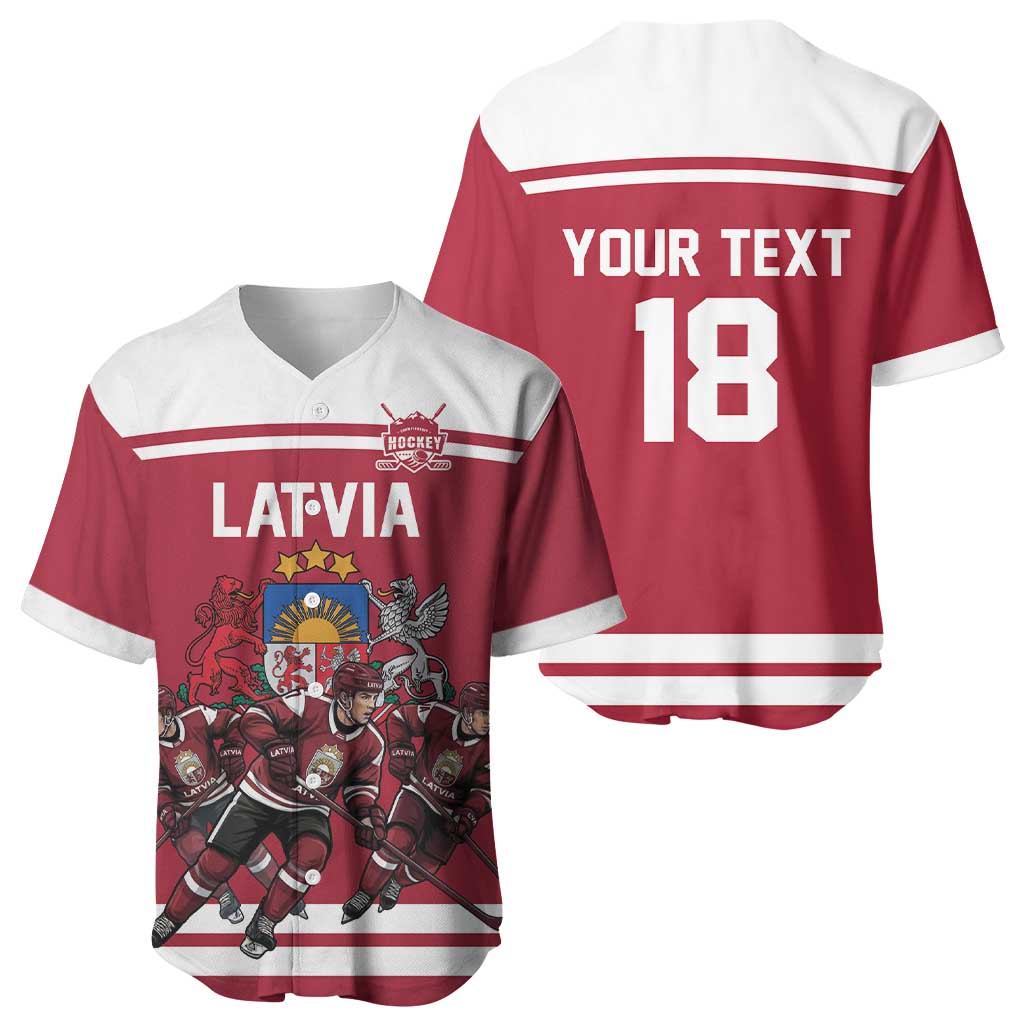 Latvia Hockey Pride Custom Baseball Jersey Baltic Ice Warriors