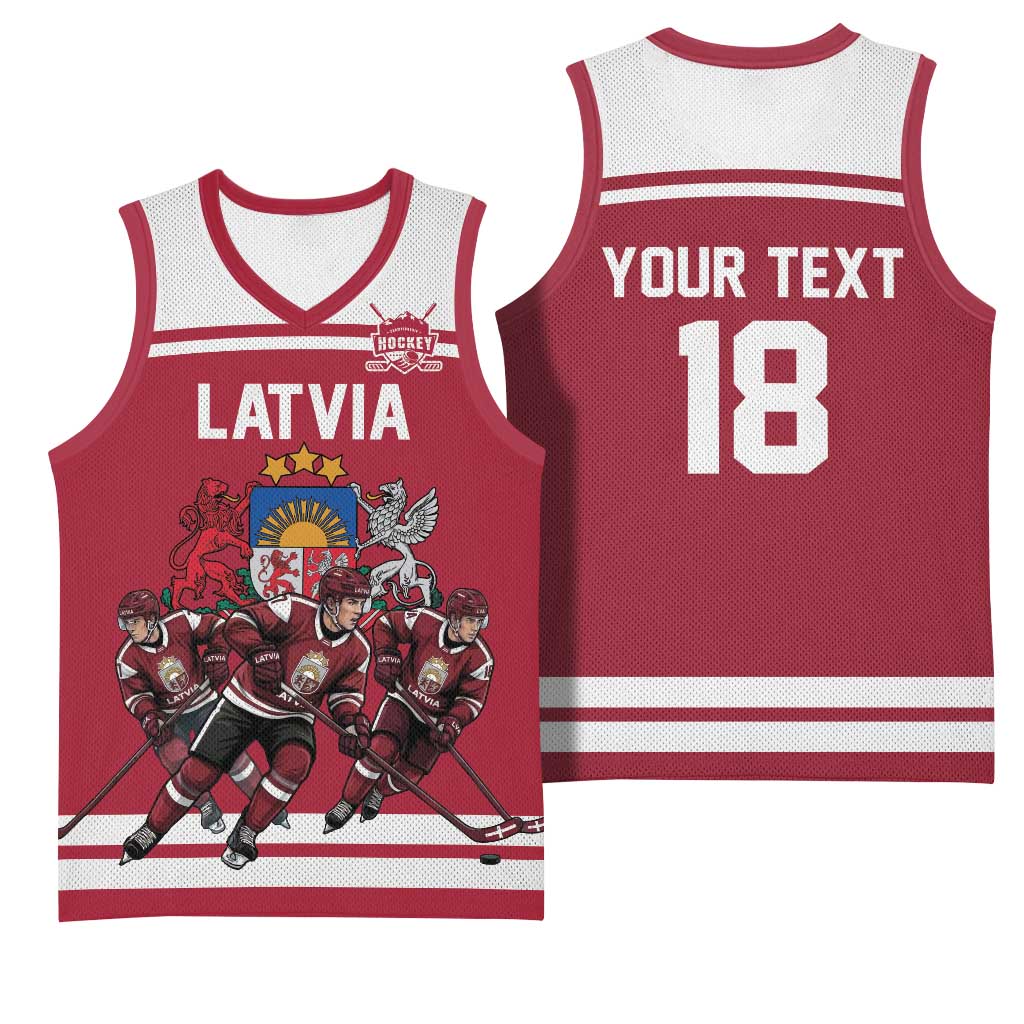 Latvia Hockey Pride Custom Basketball Jersey Baltic Ice Warriors