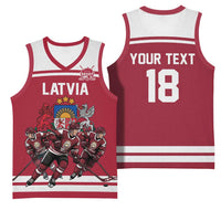 Latvia Hockey Pride Custom Basketball Jersey Baltic Ice Warriors