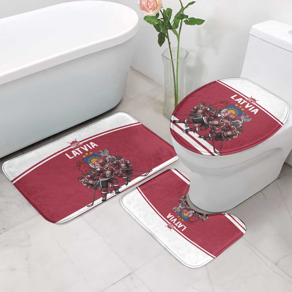 Latvia Hockey Pride Bathroom Set Baltic Ice Warriors