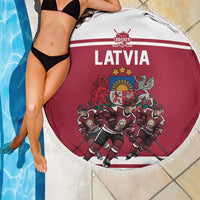 Latvia Hockey Pride Beach Blanket Baltic Ice Warriors