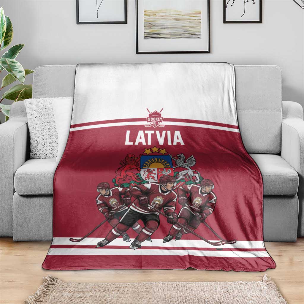 Latvia Hockey Pride Blanket Baltic Ice Warriors