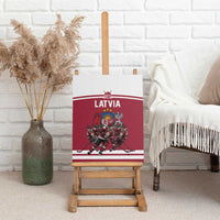 Latvia Hockey Pride Canvas Wall Art Baltic Ice Warriors