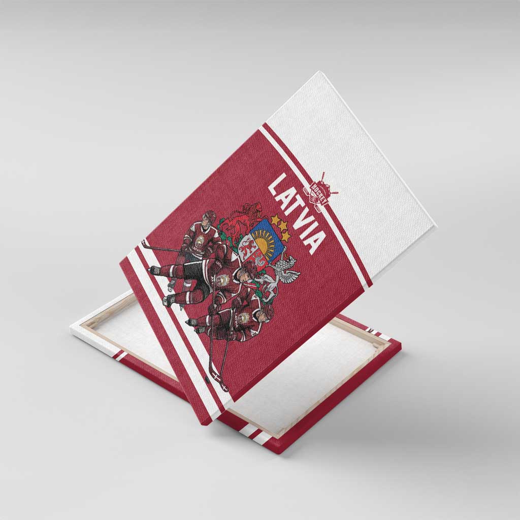 Latvia Hockey Pride Canvas Wall Art Baltic Ice Warriors