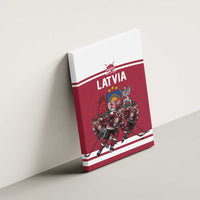 Latvia Hockey Pride Canvas Wall Art Baltic Ice Warriors