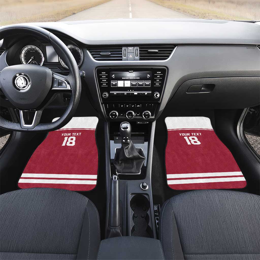 Latvia Hockey Pride Custom Car Mats Baltic Ice Warriors