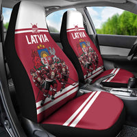 Latvia Hockey Pride Car Seat Cover Baltic Ice Warriors