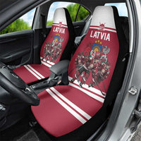 Latvia Hockey Pride Car Seat Cover Baltic Ice Warriors
