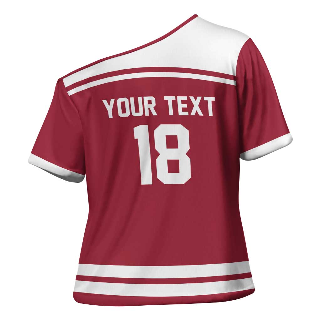 Latvia Hockey Pride Custom Cross Shoulder Shirt Baltic Ice Warriors
