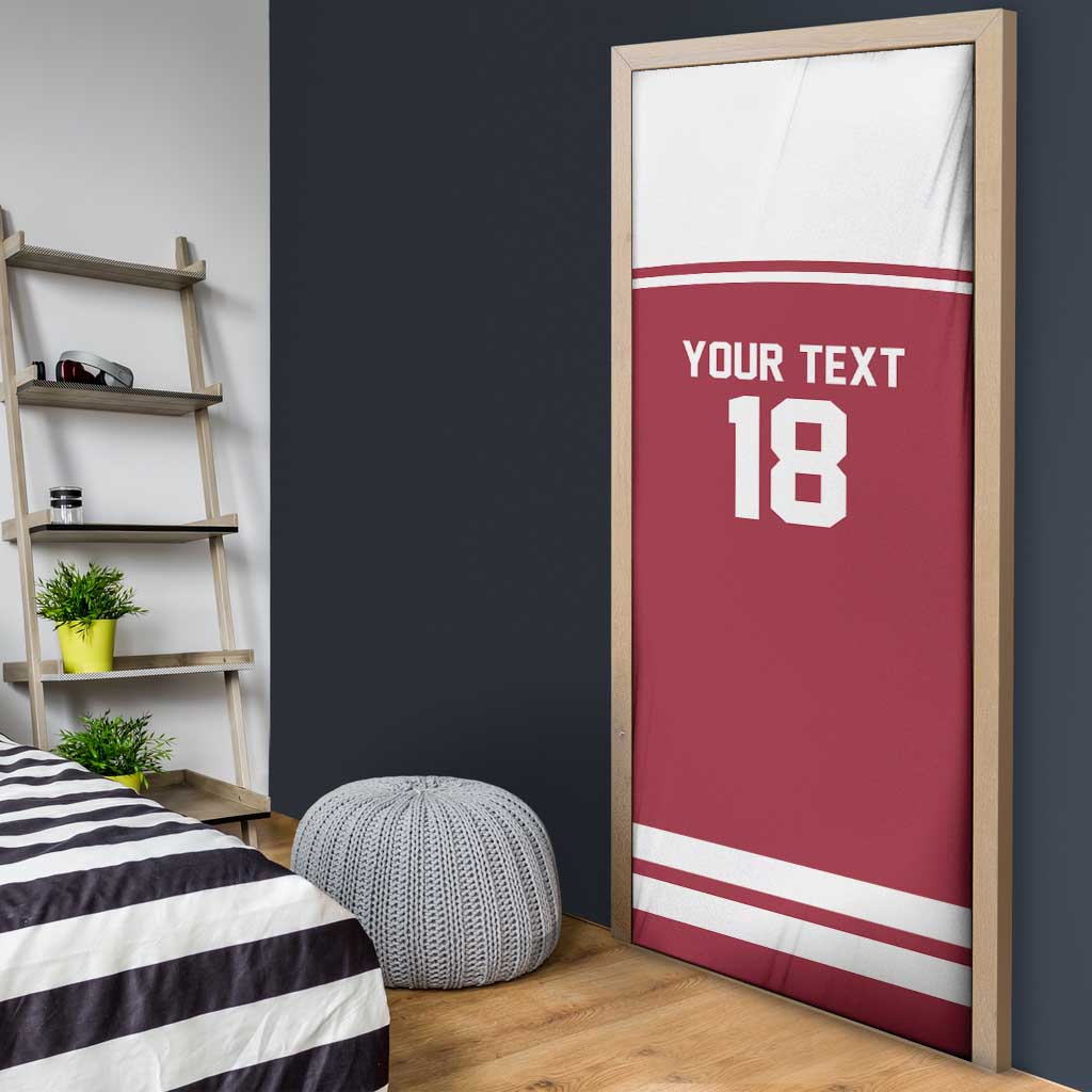 Latvia Hockey Pride Custom Door Cover Baltic Ice Warriors