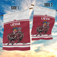 Latvia Hockey Pride Garden Flag Baltic Ice Warriors