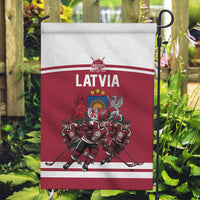 Latvia Hockey Pride Garden Flag Baltic Ice Warriors