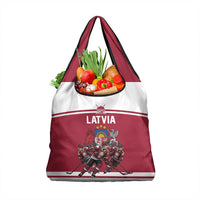 Latvia Hockey Pride Grocery Bag Baltic Ice Warriors