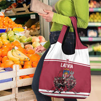 Latvia Hockey Pride Grocery Bag Baltic Ice Warriors
