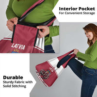 Latvia Hockey Pride Grocery Bag Baltic Ice Warriors