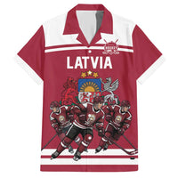 Latvia Hockey Pride Custom Hawaiian Shirt Baltic Ice Warriors