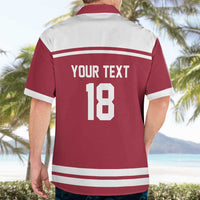 Latvia Hockey Pride Custom Hawaiian Shirt Baltic Ice Warriors