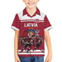 Latvia Hockey Pride Custom Hawaiian Shirt Baltic Ice Warriors