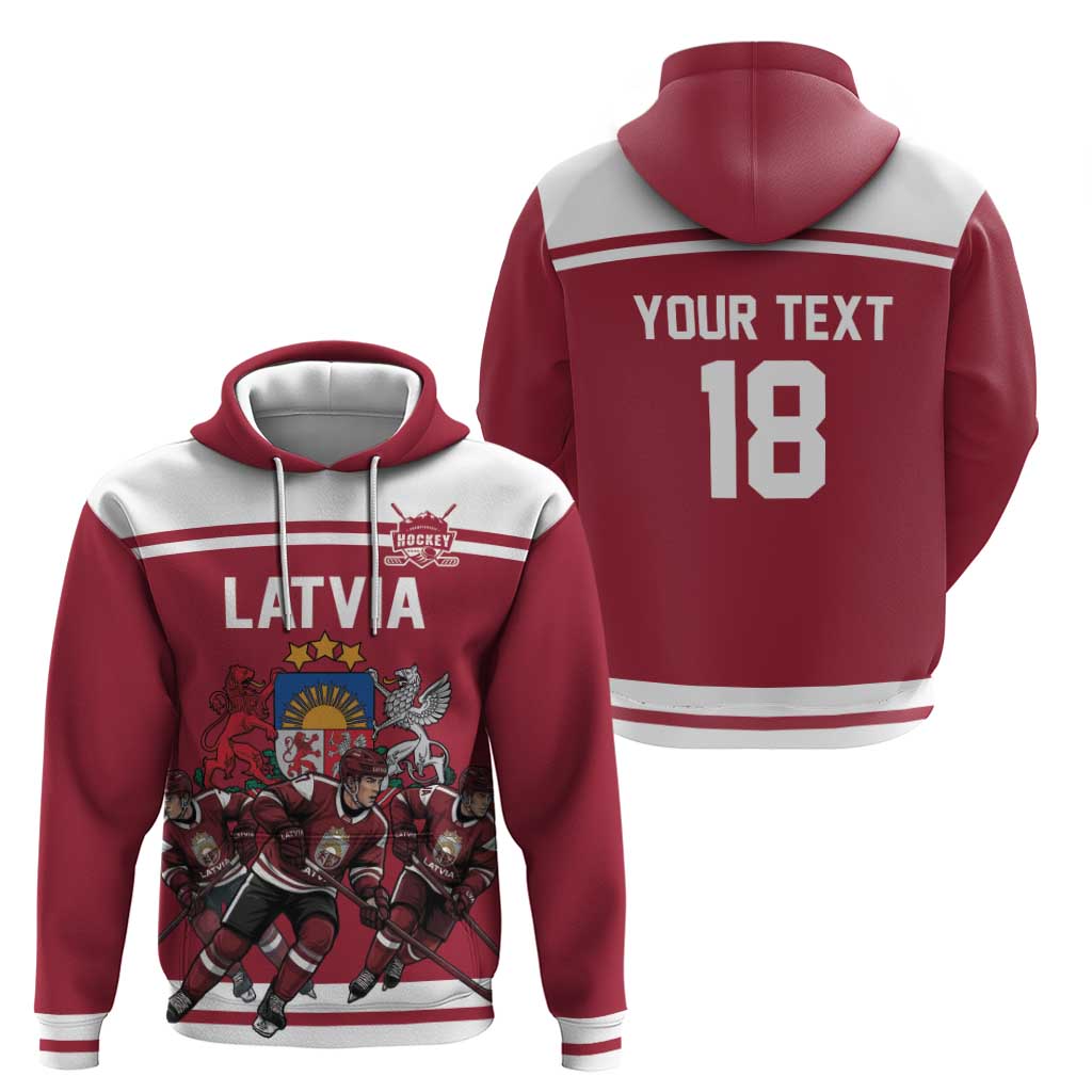 Latvia Hockey Pride Custom Hoodie Baltic Ice Warriors
