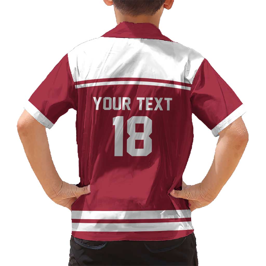 Latvia Hockey Pride Custom Kid Hawaiian Shirt Baltic Ice Warriors