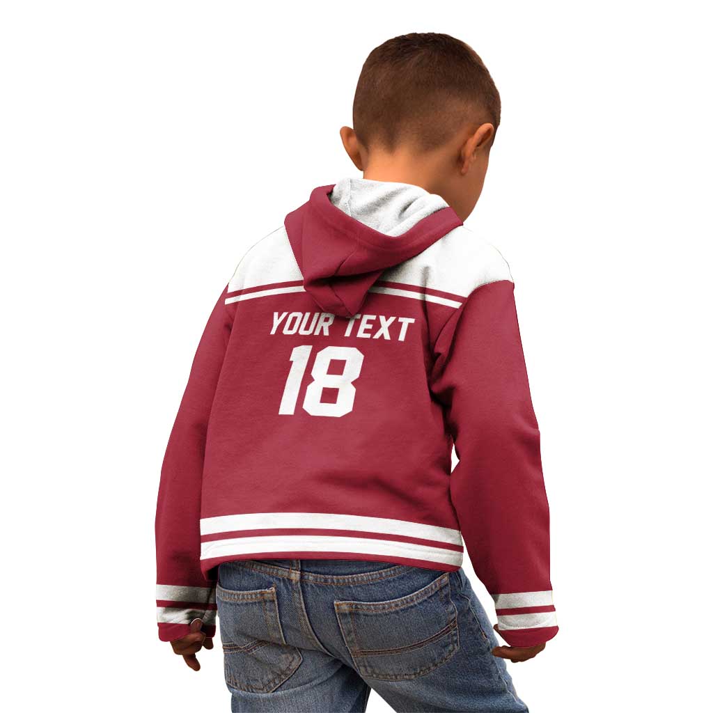 Latvia Hockey Pride Custom Kid Hoodie Baltic Ice Warriors