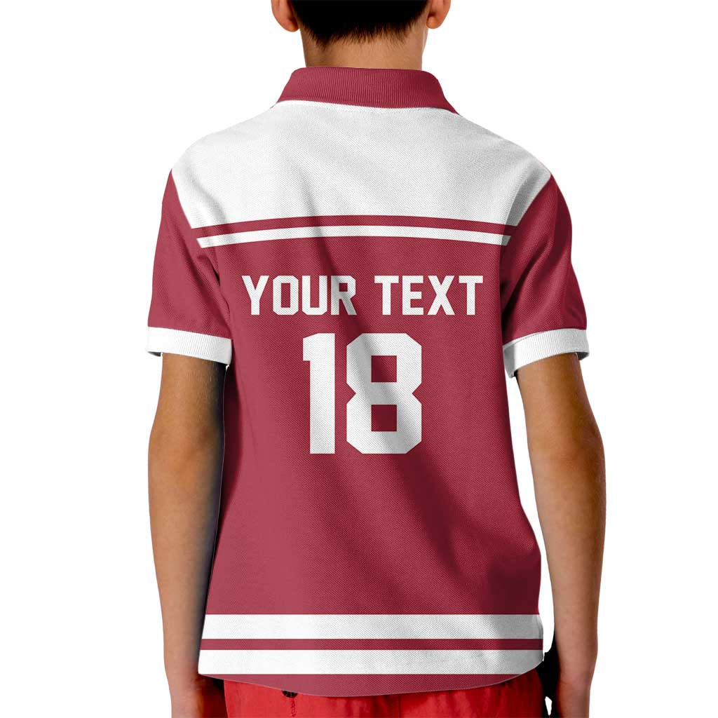 Latvia Hockey Pride Custom Kid Polo Shirt Baltic Ice Warriors