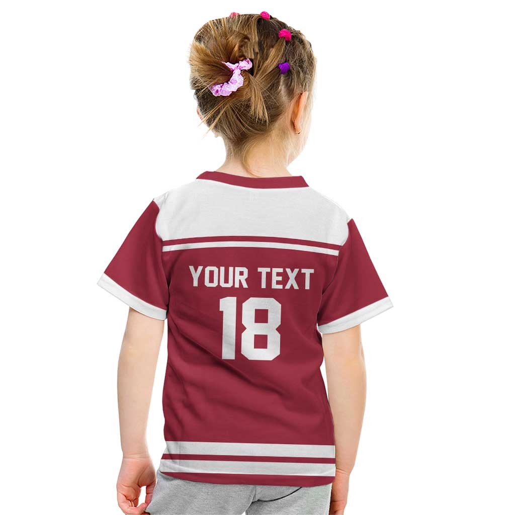 Latvia Hockey Pride Custom Kid T Shirt Baltic Ice Warriors