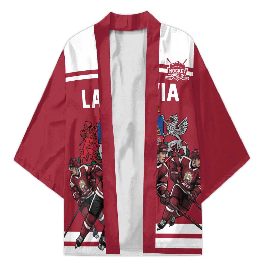 Latvia Hockey Pride Custom Kimono Baltic Ice Warriors