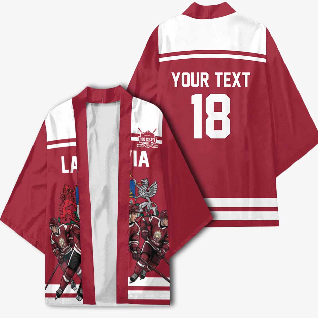 Latvia Hockey Pride Custom Kimono Baltic Ice Warriors